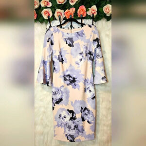Calvin Klein Watercolor Floral Sheath Dress (NWOT)